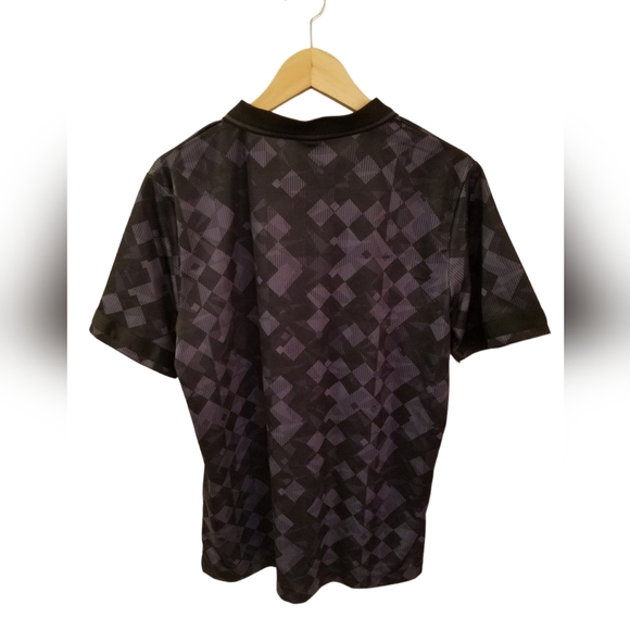 Score Draw Official Men's Retro Football Polo  Shirt Size Large Gray Black - Picture 3 of 12